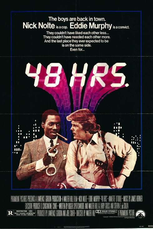 48 hours 1982 one sheet poster folded
